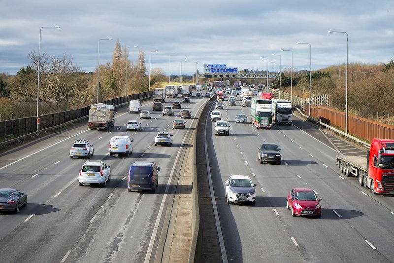 Traffic on a UK motorway