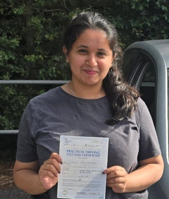 Anjali, passed her driving test with The Stig Motoring School