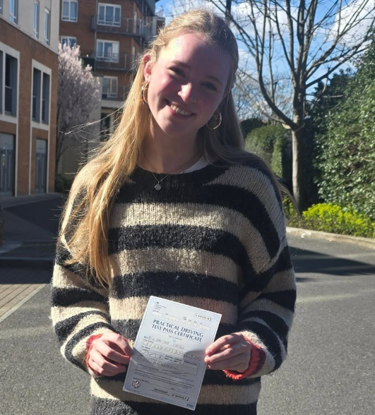 Martha, passed her driving test with The Stig Motoring School